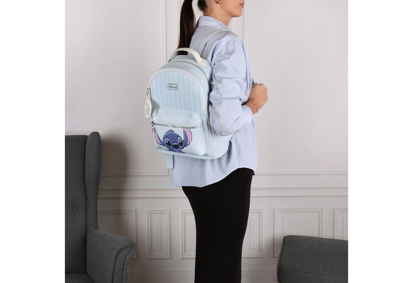 Disney Cityrucksack DISNEY Stitch Damen Rucksack Kunstleder geräumig 24 × 10 × 34 cm Bild 4