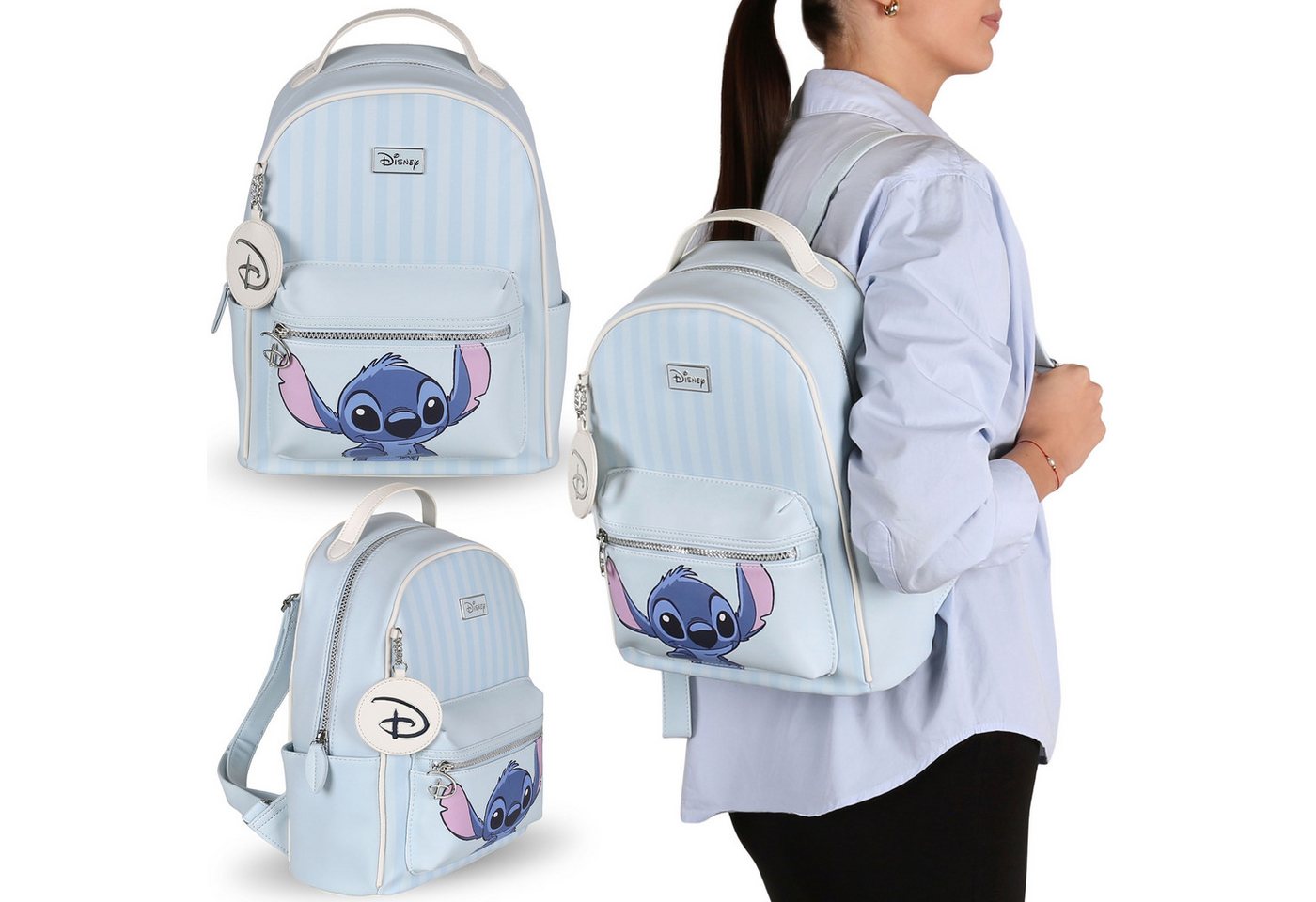Disney Cityrucksack DISNEY Stitch Damen Rucksack Kunstleder geräumig 24 × 10 × 34 cm Bild 5