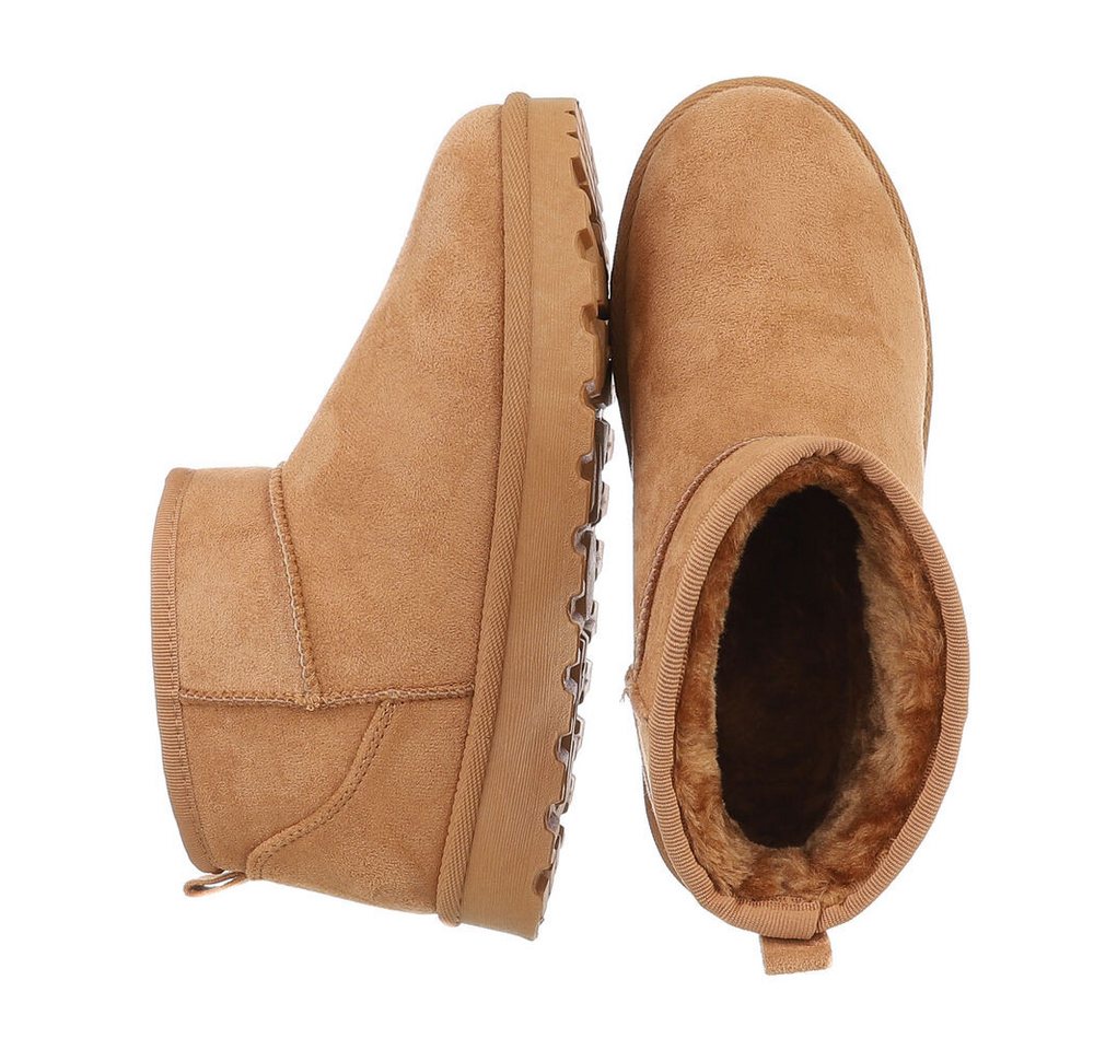 Ital-Design Damen Snowboots Freizeit Snowboots (87451970) Flach Plateaustiefeletten in Camel Bild 2