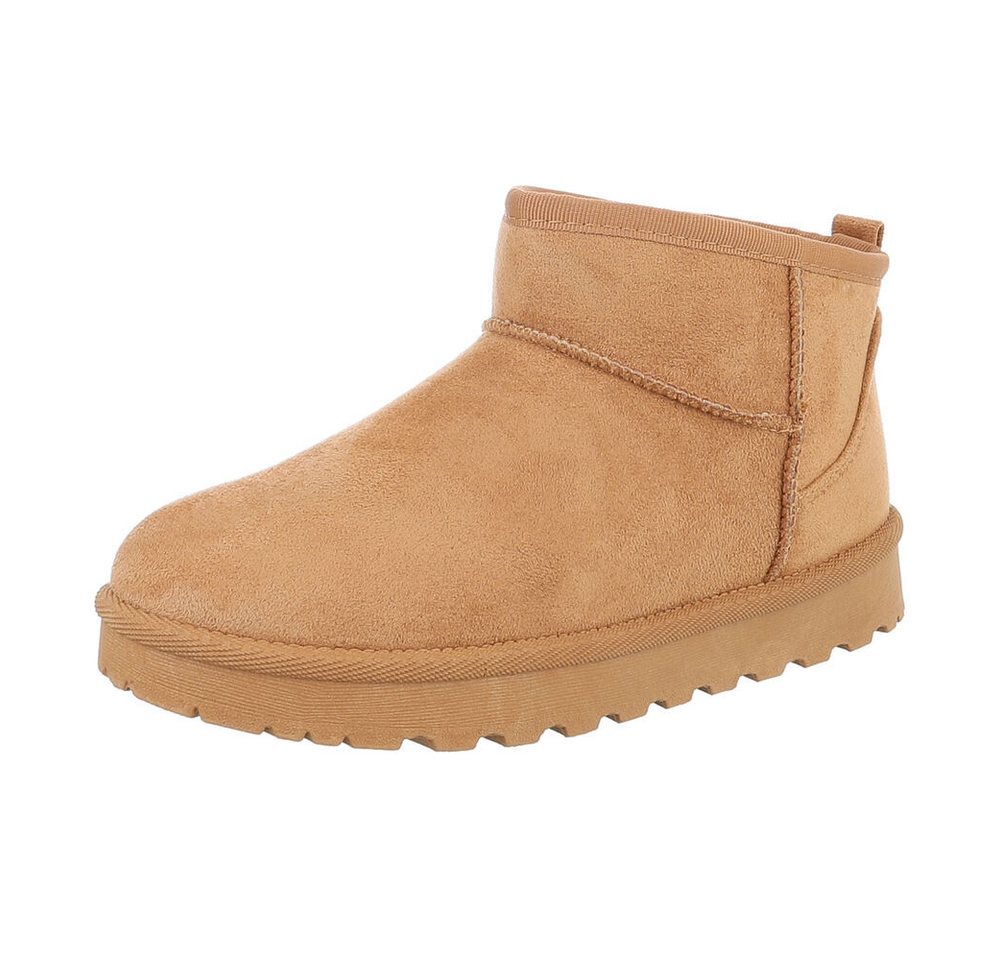 Ital-Design Damen Snowboots Freizeit Snowboots (87451970) Flach Plateaustiefeletten in Camel Bild 3