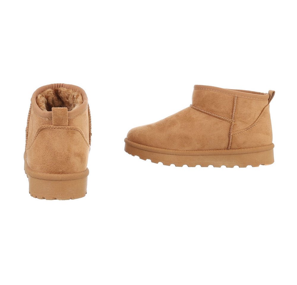 Ital-Design Damen Snowboots Freizeit Snowboots (87451970) Flach Plateaustiefeletten in Camel Bild 4