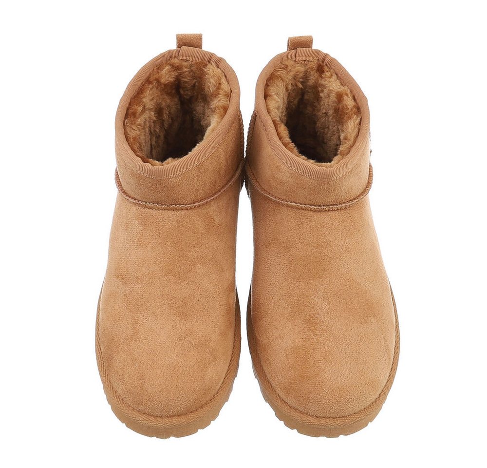 Ital-Design Damen Snowboots Freizeit Snowboots (87451970) Flach Plateaustiefeletten in Camel Bild 5