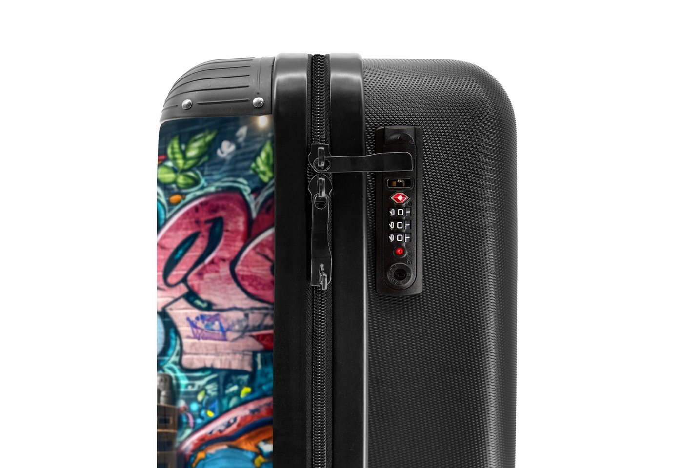 NoBoringSuitcases.com© Hartschalen-Trolley Grün-blaue Schildkröte auf Skateboard 55x35x20cm, Handgepäck Koffer, Hartschalenkoffer Kinder, Reisekoffer Jungen Bild 2
