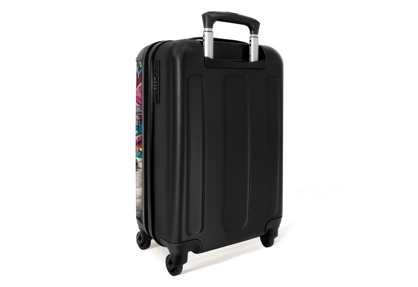 NoBoringSuitcases.com© Hartschalen-Trolley Grün-blaue Schildkröte auf Skateboard 55x35x20cm, Handgepäck Koffer, Hartschalenkoffer Kinder, Reisekoffer Jungen Bild 4