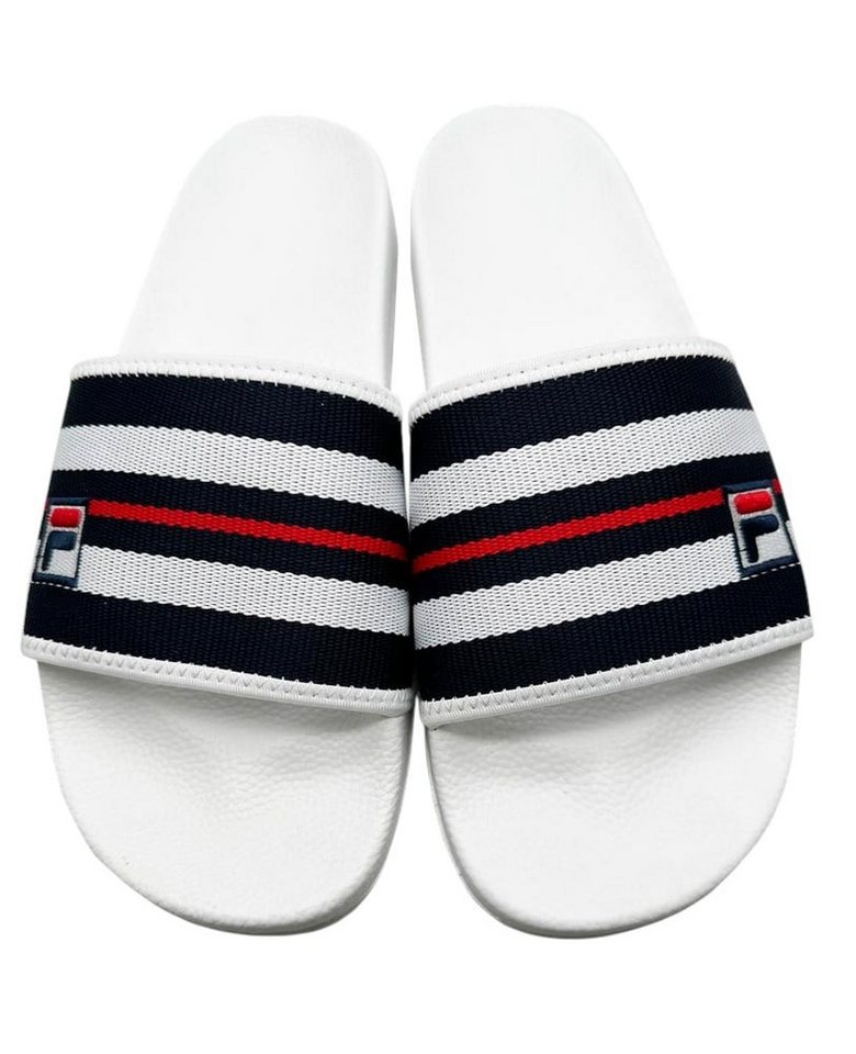 Fila Heritage Slides weiss/navyblau Badeschuh