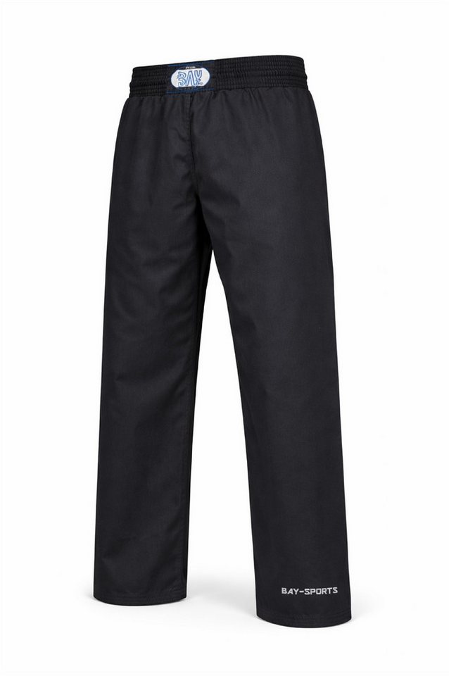 BAY-Sports Trainingshose Kampfsporthose ISRAELIX Krav Maga Karate SV Karatehose Kickboxhose 100 % Baumwolle, Schwarz, lockerer, weiter, bequemer Schnitt