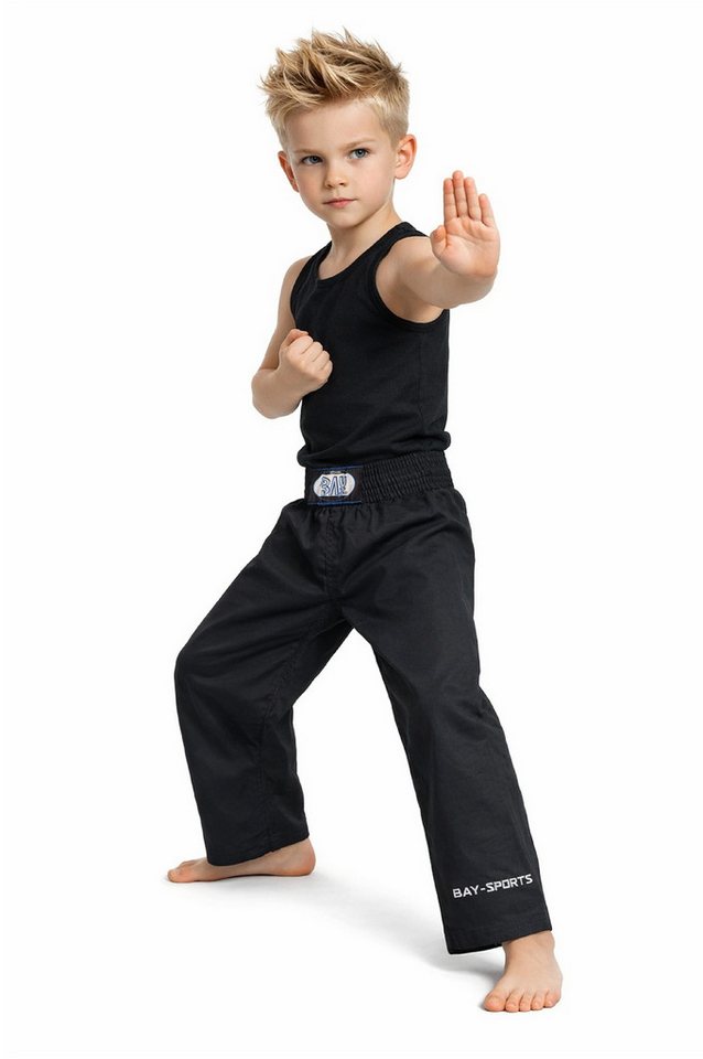 BAY-Sports Trainingshose Kampfsporthose ISRAELIX Krav Maga Karate SV Karatehose Kickboxhose 100 % Baumwolle, Schwarz, lockerer, weiter, bequemer Schnitt Bild 3