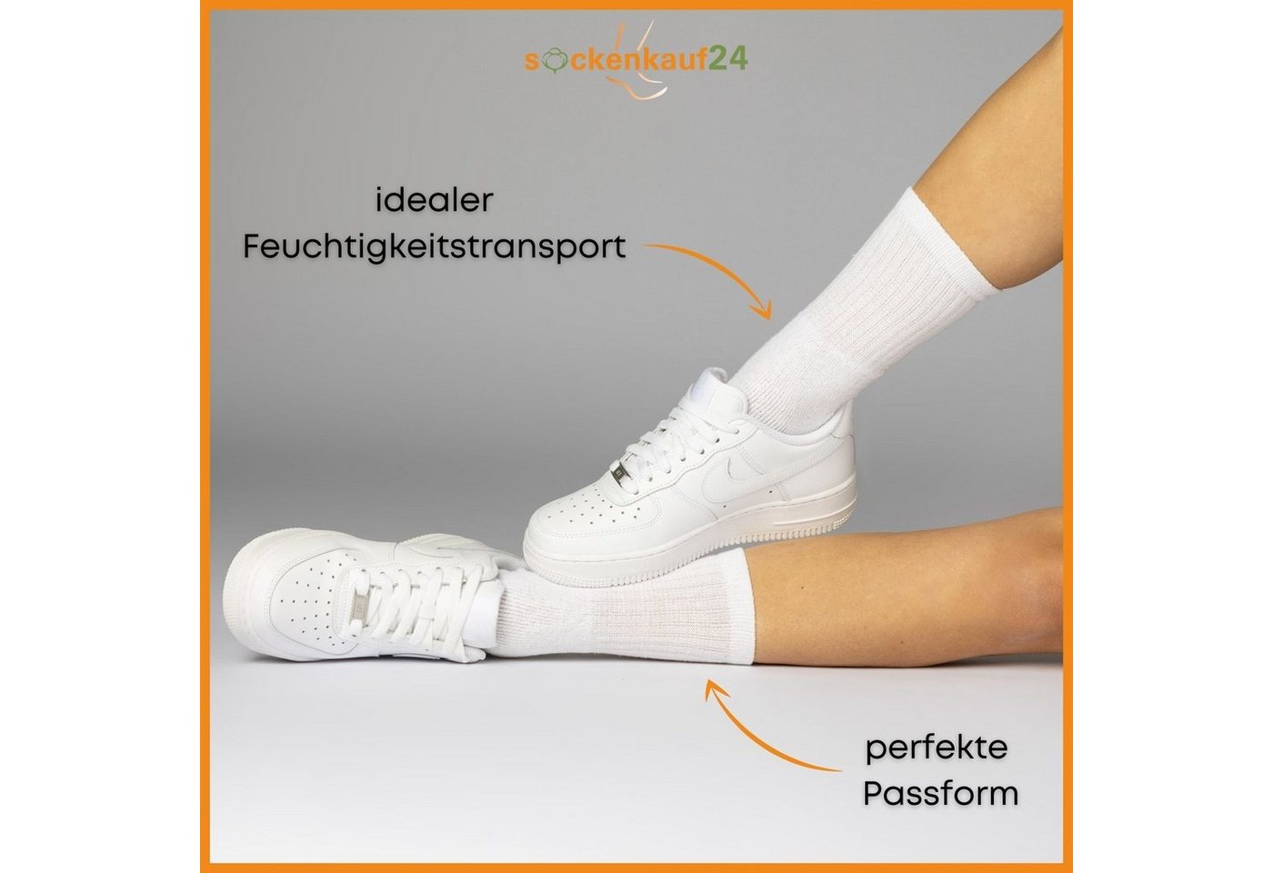 sockenkauf24 Tennissocken 10, 20, 30 Paar Sportsocken Arbeitssocken Herren & Damen (Weiß, 10-Paar, 47-50) Socken Baumwolle 10100