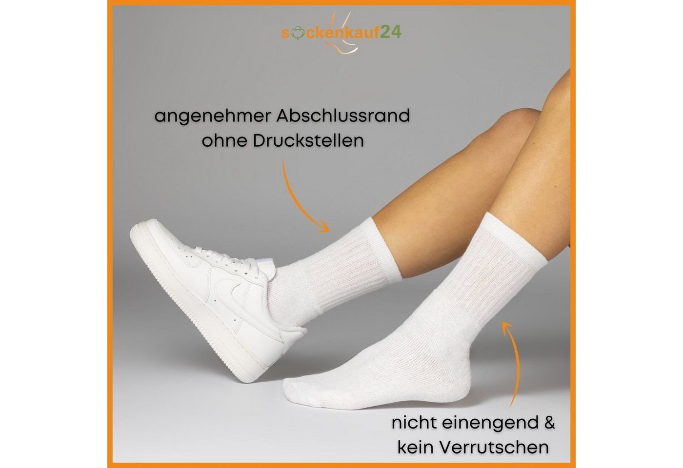 sockenkauf24 Tennissocken 10, 20, 30 Paar Sportsocken Arbeitssocken Herren & Damen (Weiß, 10-Paar, 47-50) Socken Baumwolle 10100 Bild 4