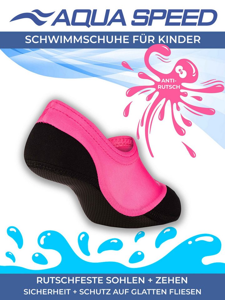 Aqua Speed Aqua-Socken Kinder 28/29 – Elastisch & leicht für Pool Wasserschuh (Aqua-Wassersocken mit Grip – stabil & schnelltrocknend, Neopren Wassersocken Schwimmaccessoires) Dünne Aqua-Socken in Blau – Perfekt für Pool & Wassersport Bild 5