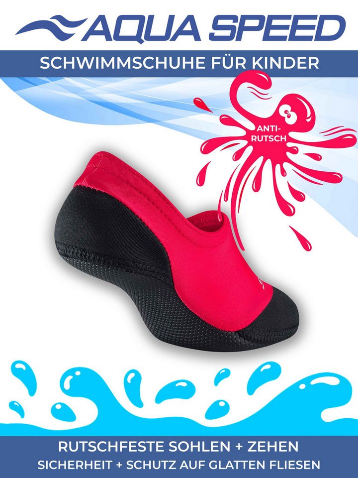 Aqua Speed Schwimm-Socken Kinder 30/31 – Weich & wärmend für Strand & Meer Wasserschuh (Bade-Wassersocken – elastisch & schnelltrocknend, Neopren Wassersocken Schwimmaccessoires) Flexibles Neopren – ideal für Wasserspaß Bild 2