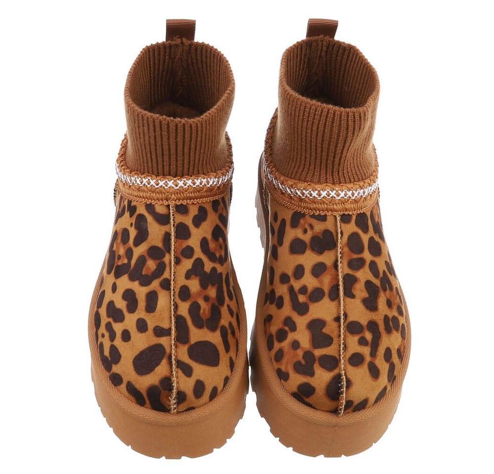 Ital-Design Damen Snowboots Freizeit Snowboots (88519221) Flach Stiefeletten in Braun Bild 3