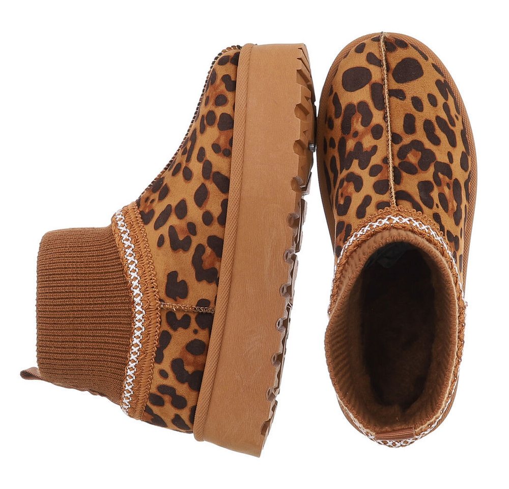 Ital-Design Damen Snowboots Freizeit Snowboots (88519221) Flach Stiefeletten in Braun Bild 5