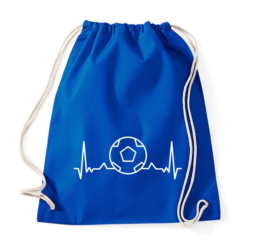 Youth Designz Turnbeutel Heartbeat Fußball Baumwoll Tasche Turnbeutel, mit trendigem Frontprint Bild 2