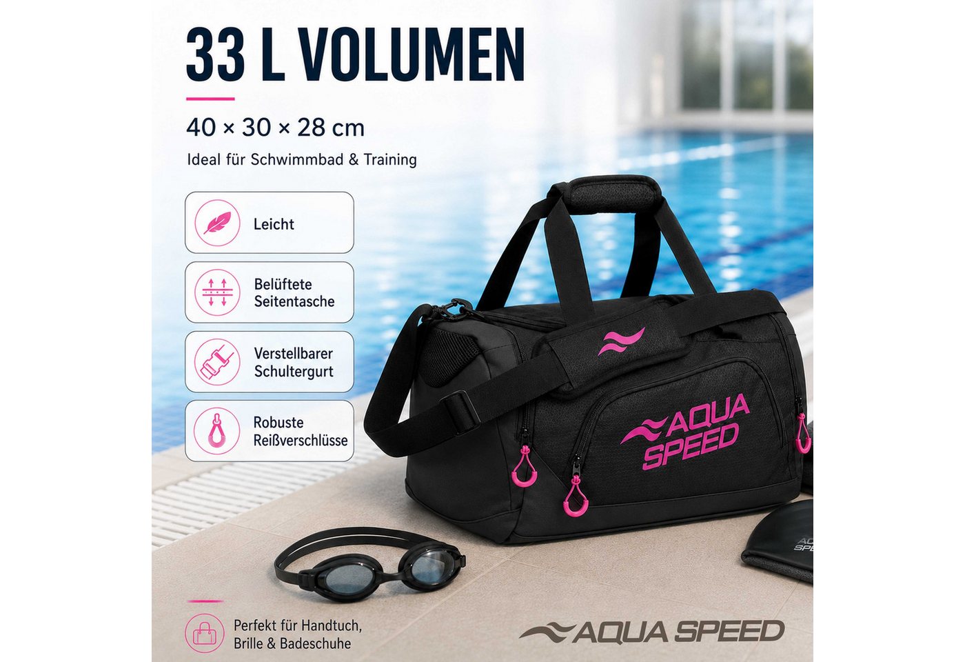 Aqua Speed Sporttasche Duffle Bag Sporttasche Wassersport Sportbeutel Turnbeutel Bild 5