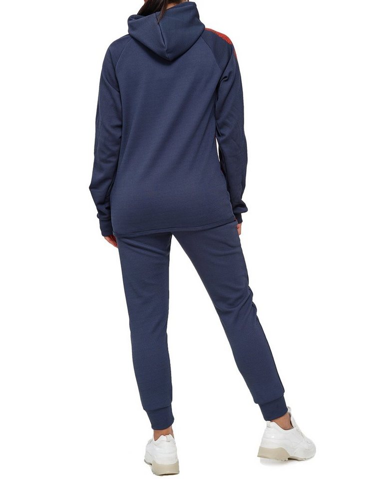 L.gonline Freizeitanzug Damen Jogginanzug, mit Bündchen und Tunnelzug, Freizeitanzug 1053 (Kapuzenjacke mit Reißverschluss, Hose, 2-tlg., im modischem Design), Fitness Freizeit Casual