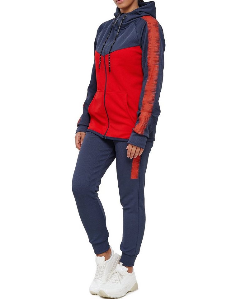 L.gonline Freizeitanzug Damen Jogginanzug, mit Bündchen und Tunnelzug, Freizeitanzug 1053 (Kapuzenjacke mit Reißverschluss, Hose, 2-tlg., im modischem Design), Fitness Freizeit Casual Bild 2