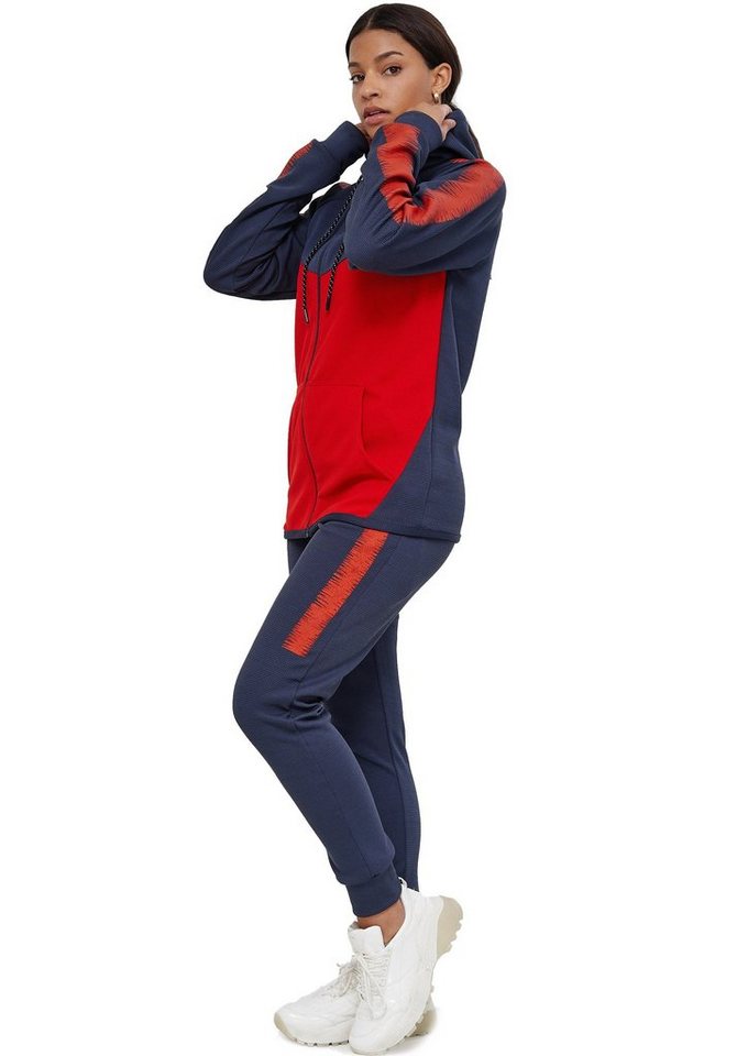 L.gonline Freizeitanzug Damen Jogginanzug, mit Bündchen und Tunnelzug, Freizeitanzug 1053 (Kapuzenjacke mit Reißverschluss, Hose, 2-tlg., im modischem Design), Fitness Freizeit Casual Bild 4