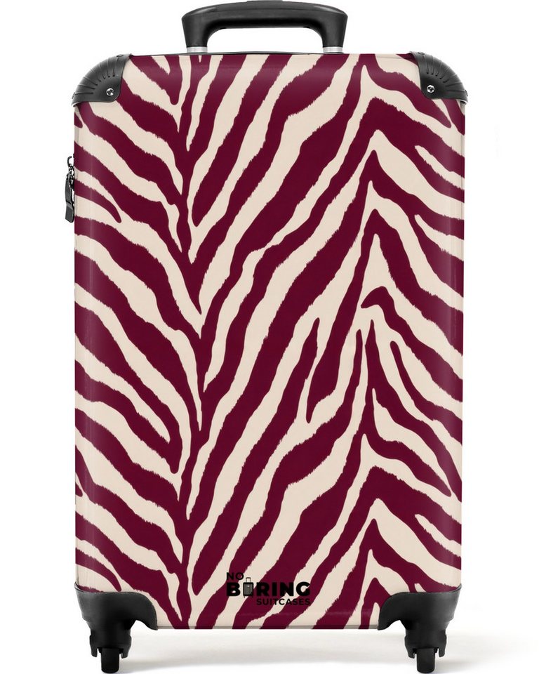 NoBoringSuitcases.com© Hartschalen-Trolley Zebra - Motiv - Bordeaux - Rot 55x35x20cm, Kinder Koffer Klein, Trolley Handgepäck, Reisekoffer Bild 2