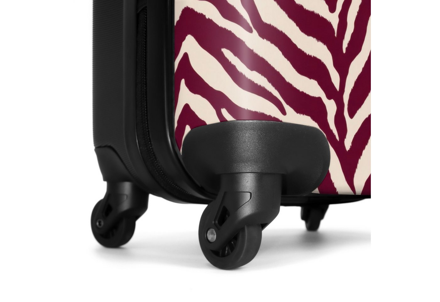 NoBoringSuitcases.com© Hartschalen-Trolley Zebra - Motiv - Bordeaux - Rot 55x35x20cm, Kinder Koffer Klein, Trolley Handgepäck, Reisekoffer Bild 4
