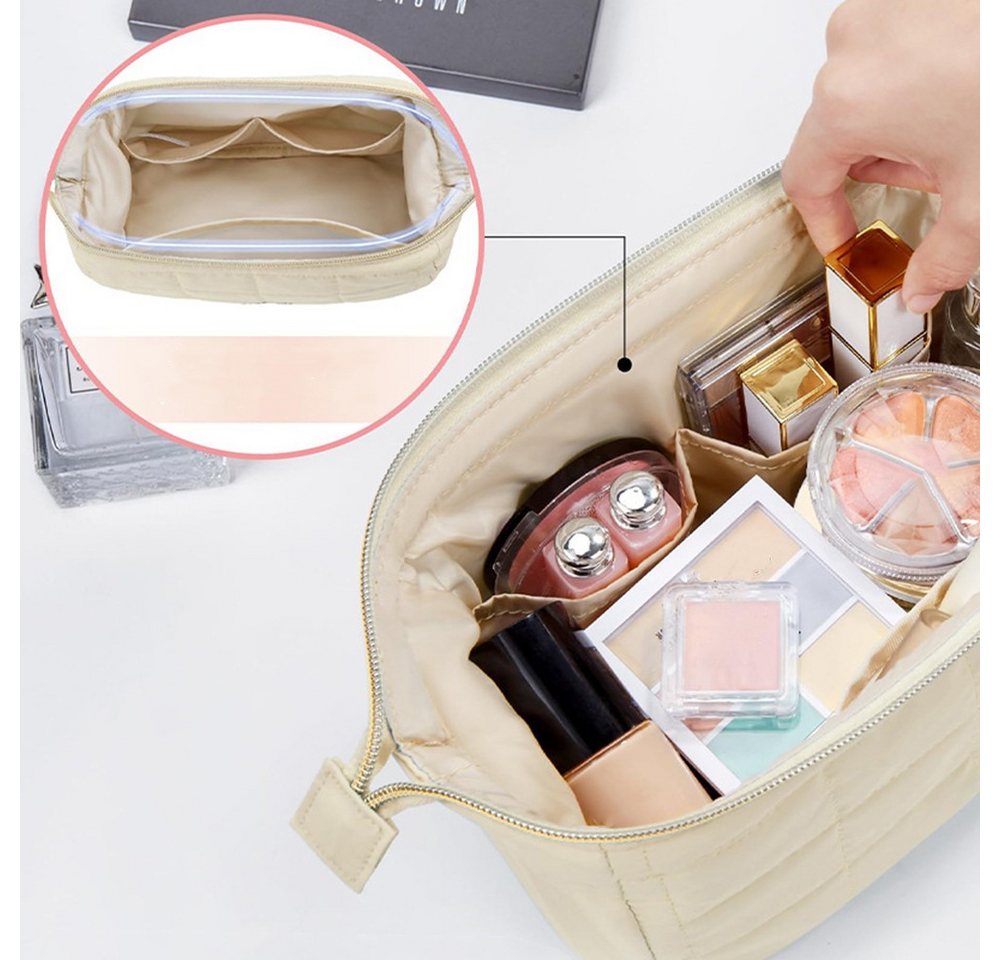 nsihing Kosmetiktasche Tragbare Schminktasche,Weit Öffnende Organizer Make-up-Tasche