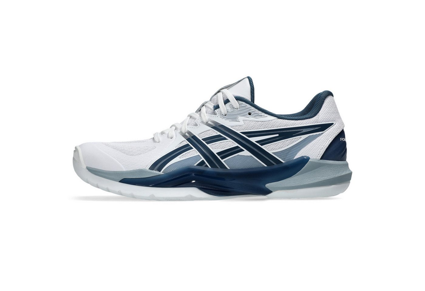Asics POWERBREAK FF - Herren Hallenschuh - White/Vintage Indigo Handballschuh