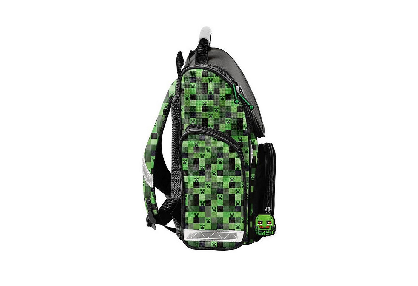 PASO Schulrucksack (Schulset, 9-tlg), Pixels, 9-tlg. Set, Schwarz
