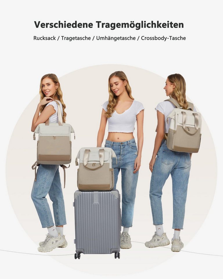 nsihing Rucksack Damen, Laptop Schulrucksack Wasserdicht, Schultasche Teenager Bild 4