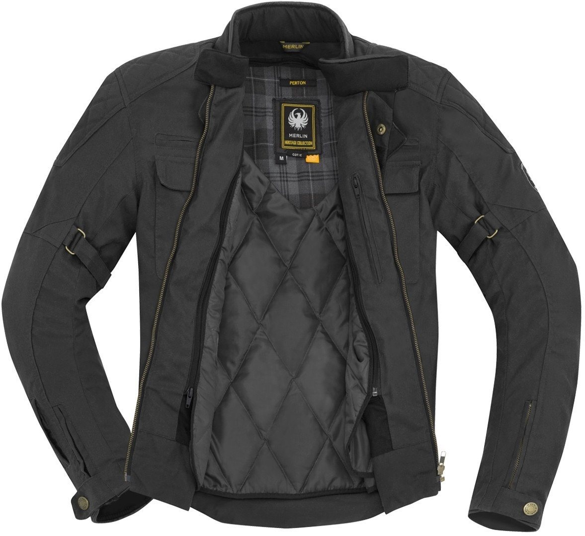 Merlin Motorradjacke Perton Motorrad Wachsjacke herausnehmbares Innenfutter,wasserdicht