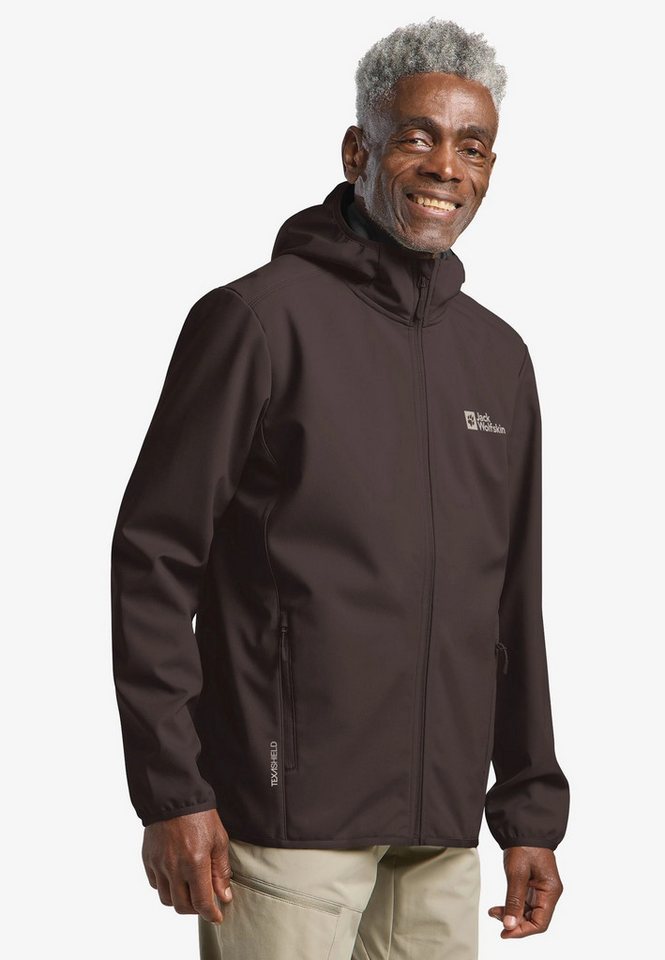 Jack Wolfskin Outdoorjacke JACK WOLFSKIN Bornberg Hoody M Softshelljacke Herren Peat Braun Bild 4