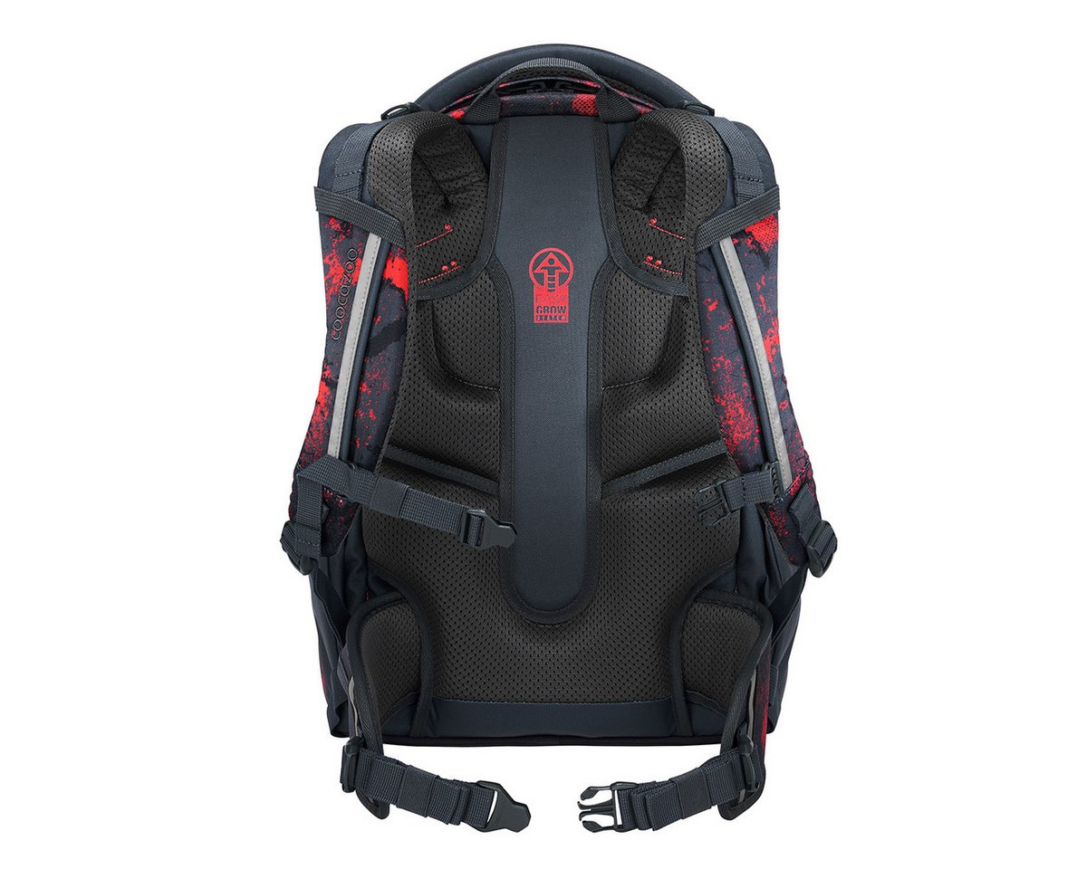 coocazoo Schulranzen Schulrucksack-Set PORTER, Broken Black 2-teilig (2-teilig), ergonomisch, Körpergröße: 135 - 180 cm, Easy-Grow-System