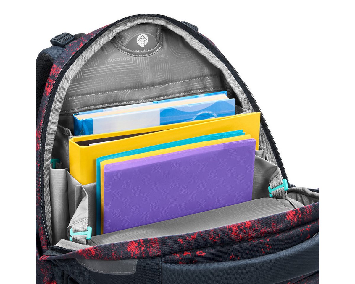coocazoo Schulranzen Schulrucksack-Set PORTER, Broken Black 2-teilig (2-teilig), ergonomisch, Körpergröße: 135 - 180 cm, Easy-Grow-System Bild 3