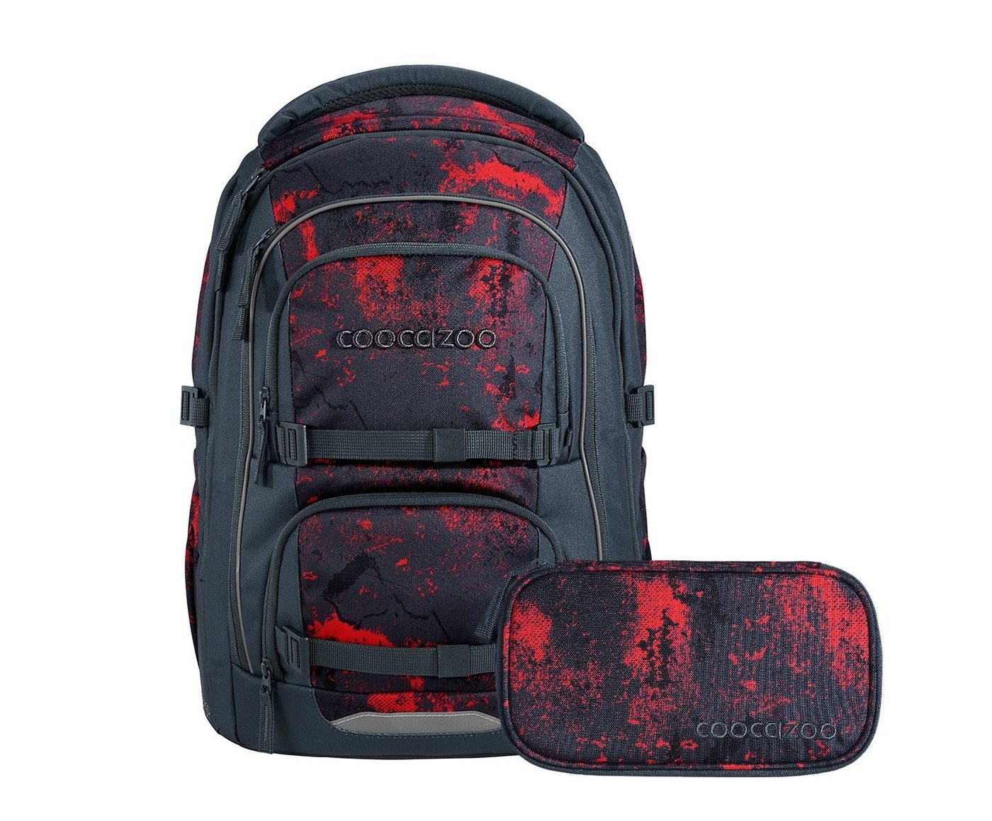 coocazoo Schulranzen Schulrucksack-Set PORTER, Broken Black 2-teilig (2-teilig), ergonomisch, Körpergröße: 135 - 180 cm, Easy-Grow-System Bild 5