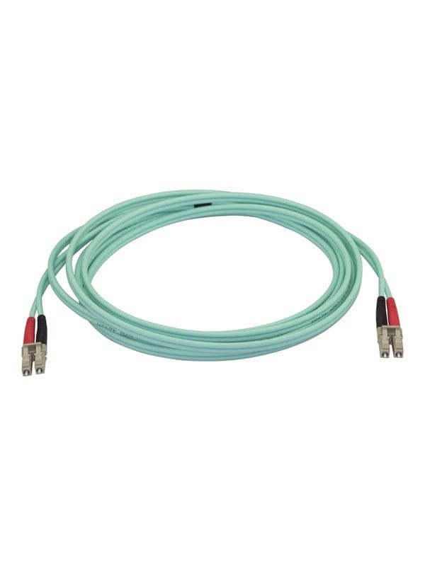 StarTech.com Aqua OM4 Duplex Multimode Fiber - 3m/ 9 ft - 100 Gb - 50/125 - OM4 Fiber - LC to LC Fiber Patch Cable (450FBLCLC3) - network cable - 3 m - aqua - Blau - 3m