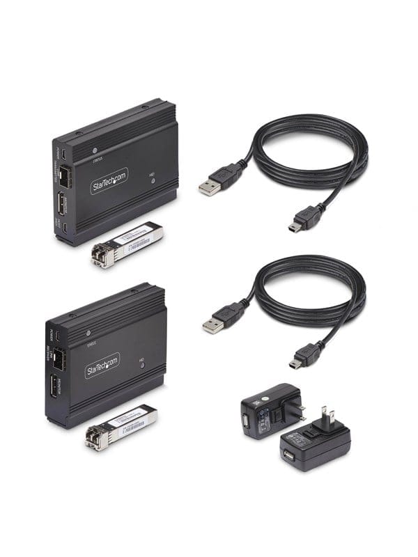 StarTech.com FD121-KVM-EXTENDER DisplayPort KVM Extender over Fiber Optic 4K 60Hz Console Extender Kit Up to 300m