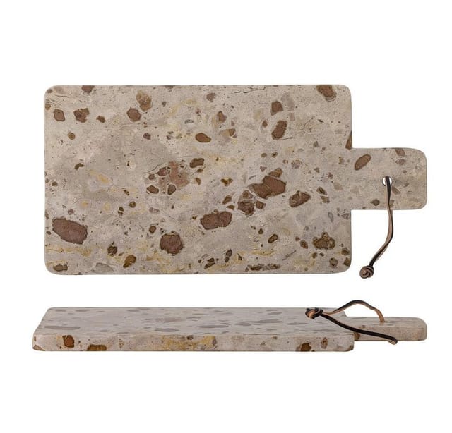 Bloomingville - Nukaka Cutting Board - Brown - Marble H 1.5cm B 20 cm