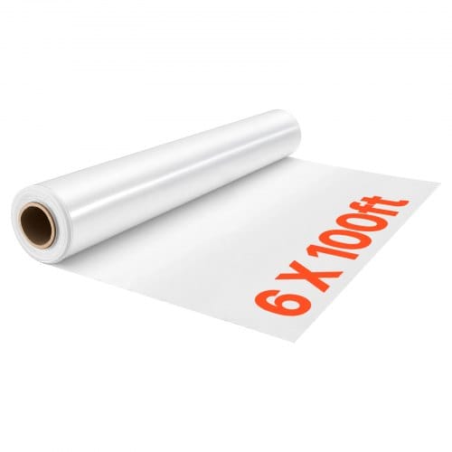 VEVOR Gewächshausfolie 1,8x30,5m Polyethylenfolie 0,143–0,152mm Tunnelfolie, für Landwirtschaft Gartenbau & Freilandpflanzen, Wasser- Sonnen- Frost- Wind- & Staubbeständig, Lichtdurchlässig, Meterware