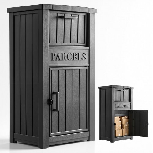 VEVOR Paketbox Briefkasten mit Paketfach Paketbriefkasten 615x473x1121 mm, Empfang der Pakete Direkt vor Haustür, PP-Material, Kapazität für 3–5 Standard-Lieferpakete, Abschließbar & Diebstahlsicher