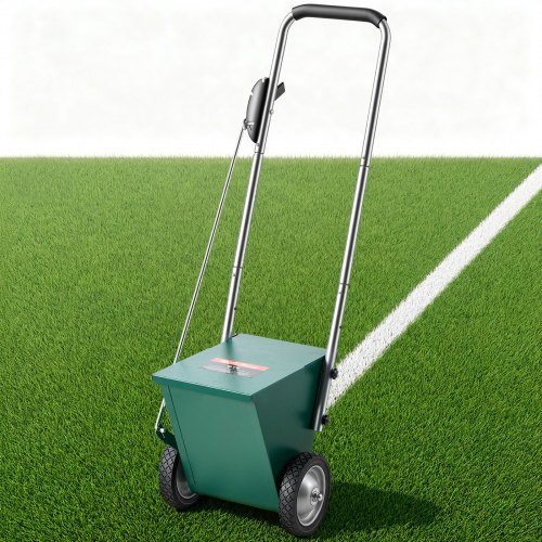 VEVOR Markierwagen Linien-Markiergerät Trocken 11,3 kg Pulverkapazität Grün, für Rasenfläche Feld & Sportplatz, Stahlkonstruktion, 50-100 mm Einstellbare Linienbreite, Klare & Gleichmäßige Markierung