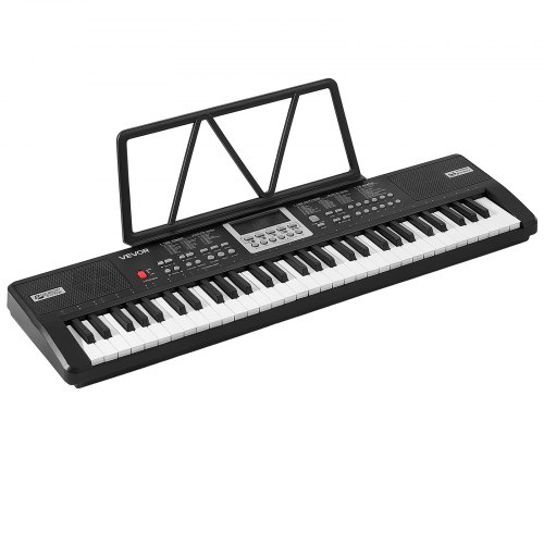 VEVOR Digitalpiano 61 Tasten Halbgewichtet E-Piano Elektronisches Keyboard für Anfänger und Musikliebhaber, 100 Klänge und Rhythmen, mit HiFi-Stereolautsprecher, Notenablage, USB-/MIDI-Anschluss