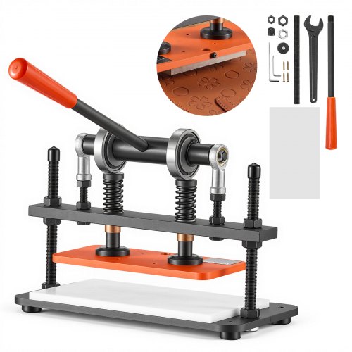 VEVOR Leder Stanzmaschine 260x120 mm Lederschneidemaschine Lochmaschine, Handpresse zum Prägen & Stanzen von Leder Stoff Papier Silikon 1,5 t Druck 12 mm Hub Stahlkonstruktion Zwei Führungswellen