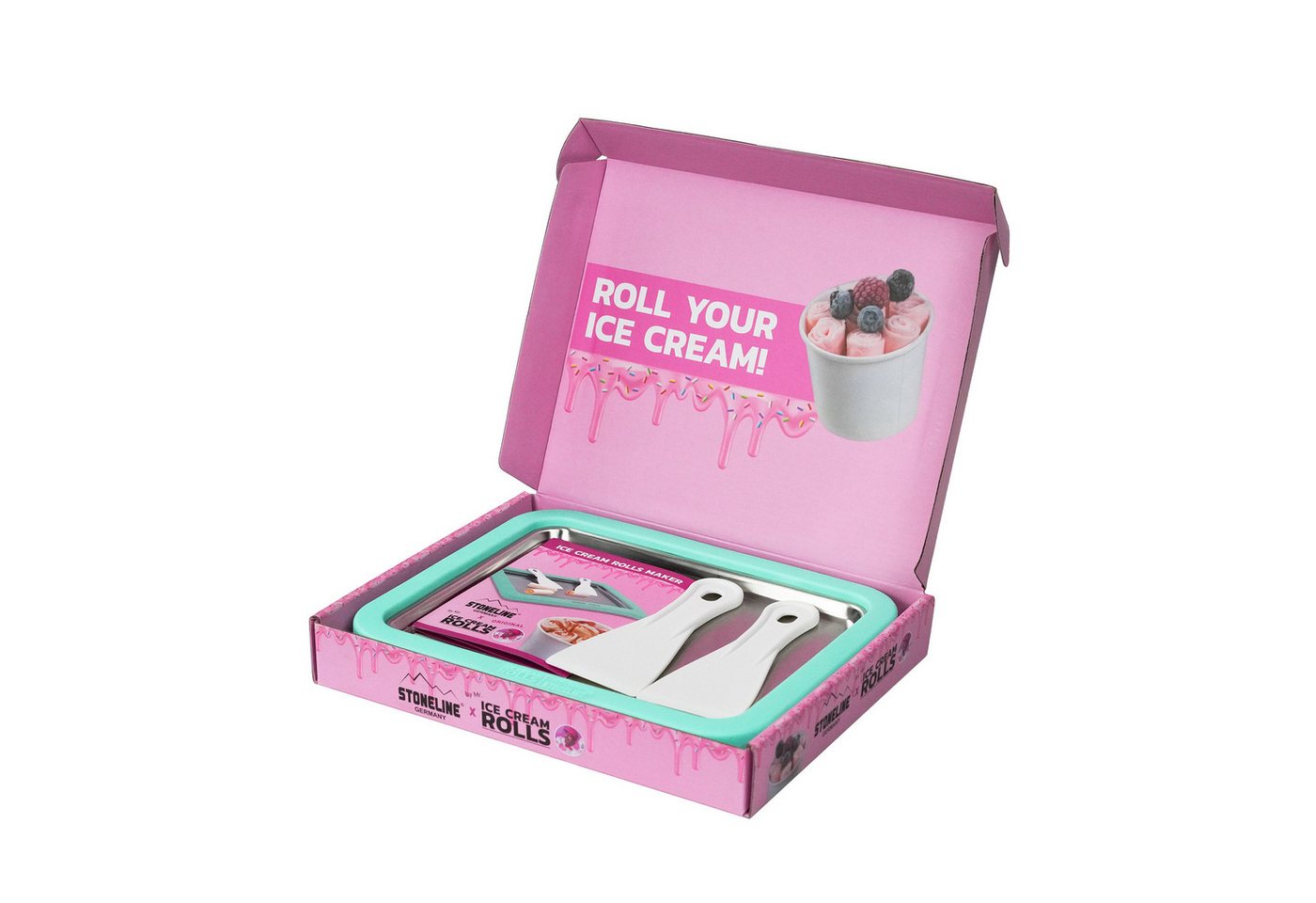 STONELINE® by Mr. Ice Cream Rolls Maker Eisplatte für Hausgemachte Eiscreme Speiseeis Mint Bild 3