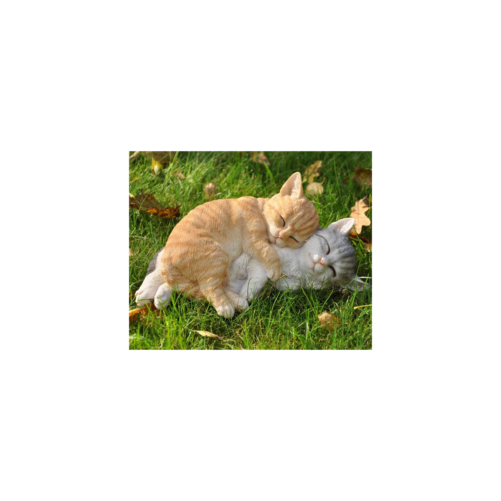 Dazikemo Gartenfigur Dekofigur Zwei schlafende Katzen