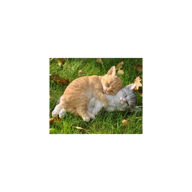 Dazikemo Gartenfigur Dekofigur Zwei schlafende Katzen