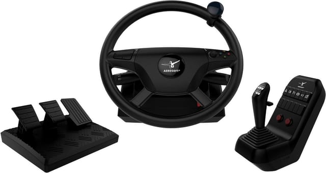 Aerosoft Truck + Bus Wheel System - Wired Wheel, gamepad and pedals set - PC