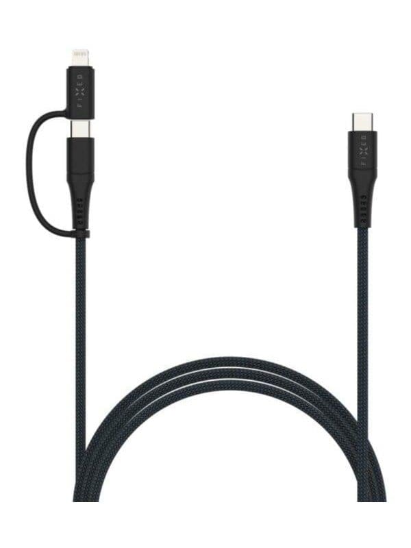 FIXED 2in1 Combo 60W - USB-C USB-C / Lightning - 1.2m - Schwarz