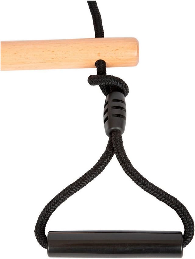Small Foot - Wooden Trapeze Swing with Gymnastics Rings Black Line