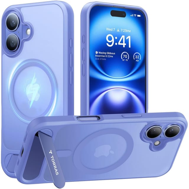 Torras Pstand Series Case for iPhone 16 (Blue)