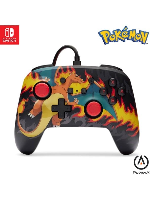 PowerA Verbesserter kabelgebundener Controller für Nintendo Switch - Charizard-Feuersturm