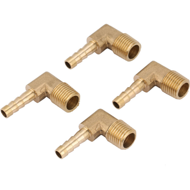 Zvd Messing-winkelverschraubung Mit Außengewinde, 4 Stück, Klemmverschraubung Für Schlauch G1/4" 6 Mm